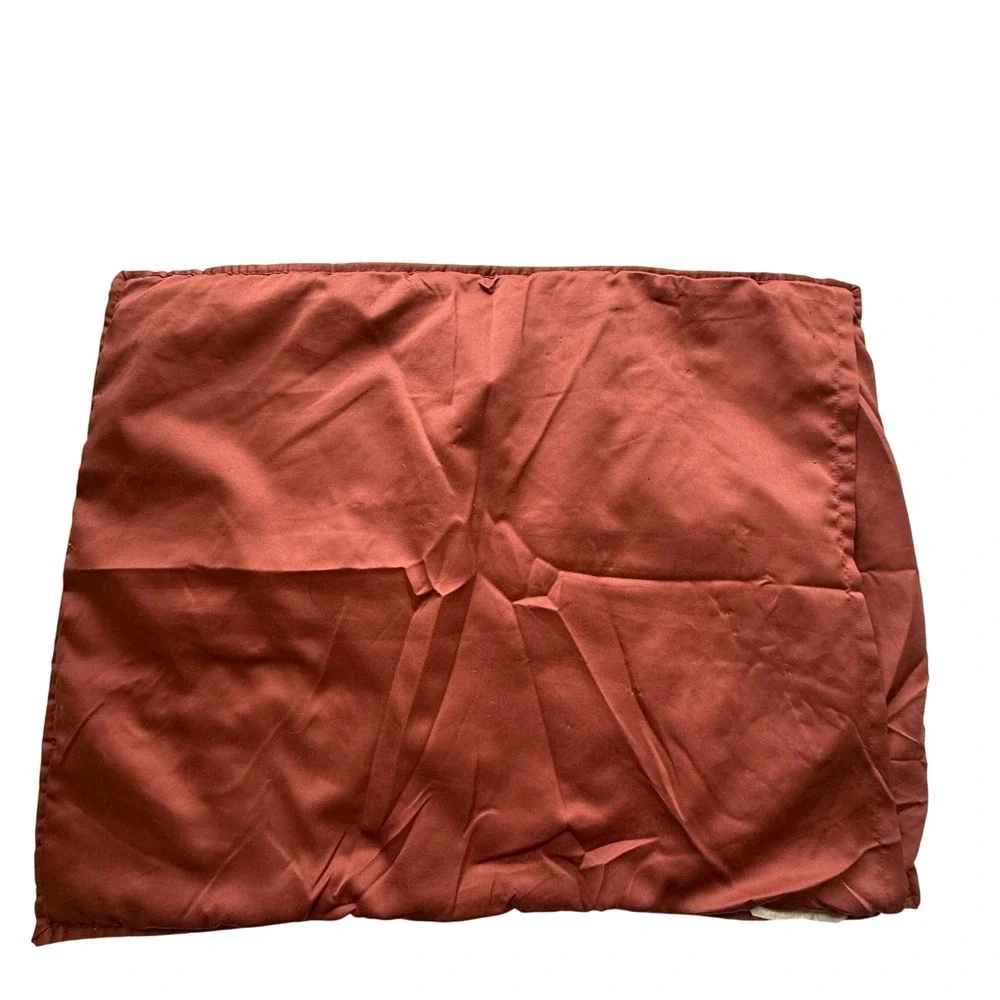 Set of 2 Quilted Velvet Pillow Shams Terracotta Rust Boho Bedding 20x26 Standard